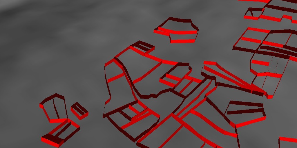 Crop marks extrapolated as 3D walls